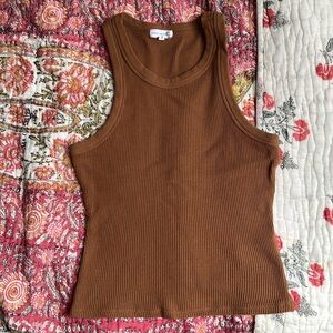 Good American racer back brown tank